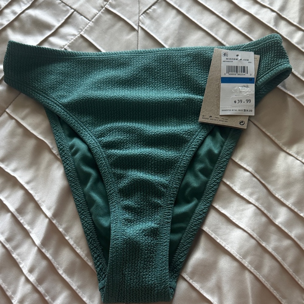 Nike Women's Textured High-Cut Bikini Bottoms - Teal